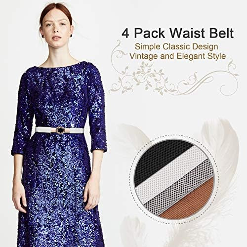 Werforu Cinto Magro Feminino Para Vestidos Retro Stretch Cin