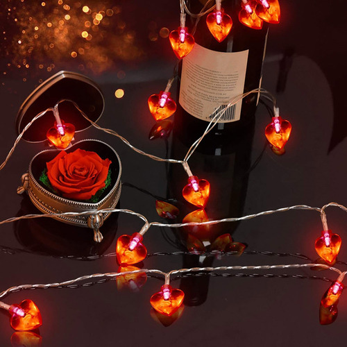 / Farol Con Forma De Corazón Rojo, Cadena Pequeña, Para El