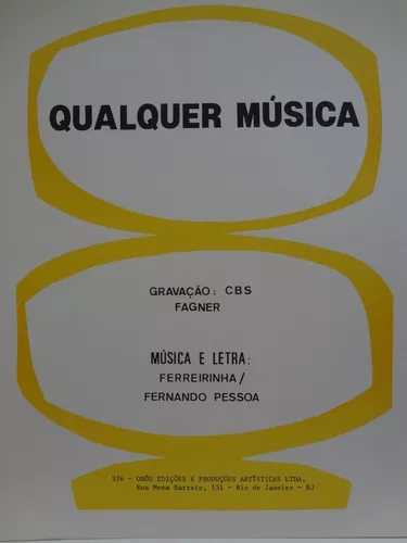 Sucessos de Fagner, Partitura