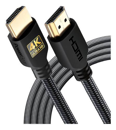 Powerbear - Cable Hdmi 4k 10 Pies, Nailon Trenzado Y Conecto