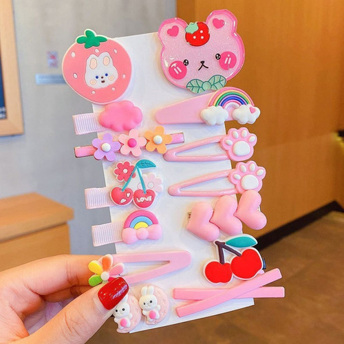 Set De 14 Broches Para Cabello De Dibujos Animados S
