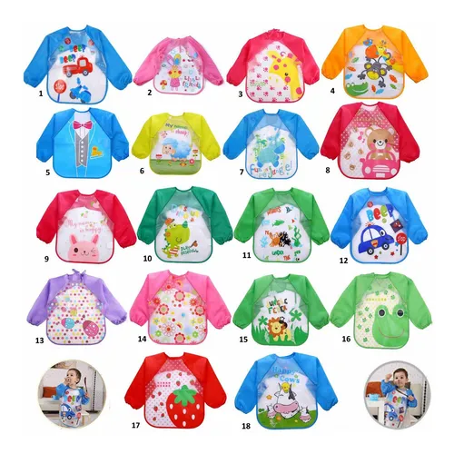 Baberos de best sale plastico manga larga