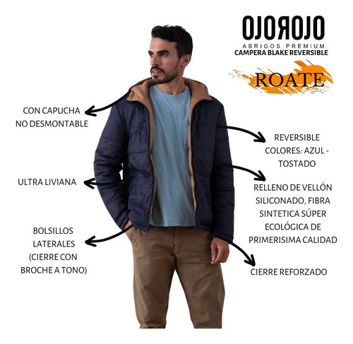 Campera Ojo Rojo Blake Reversible Hombre