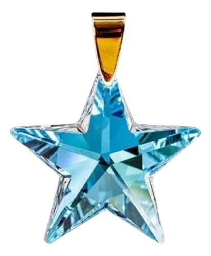 Estrella Cristal Swarovski Tornasol Con Cadena Chapa De Oro