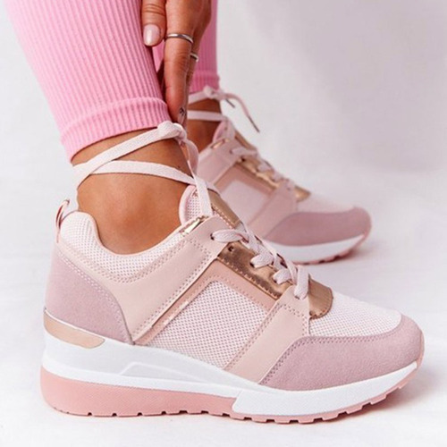 Zapatillas Casuales Con Cuña Y Plataforma Para Mujer