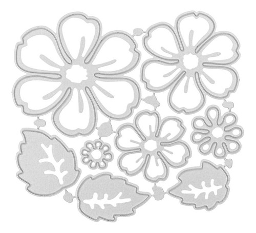 Scrapbooking Set De 8 Troqueles - Flores Y Hojas