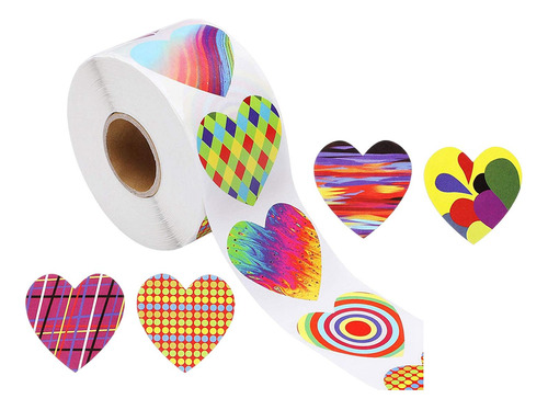 500 Uds Pegatinas De Corazón Para Niños Pegatina 1 Pulgada
