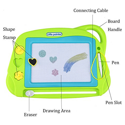 Tablero De Dibujo Magnetico Portatil Con Pluma Color Verde