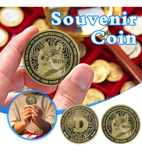 Edición Limitada De Doge Coin Chapada En Moneda Conmemorativ