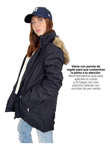 Imagen 2 de 10 de Customs Ba Camperas Mujer Campera Parka Invierno Larga Parch