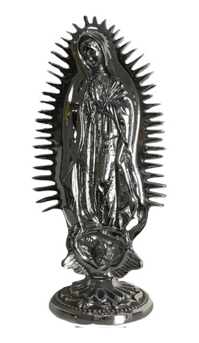 Virgen De Guadalupe Rayos Sobre Base Pewter 