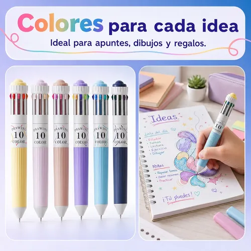 Canetas De Desenho Escolar Multicoloridas 10 Em 1 De 60 Core 60