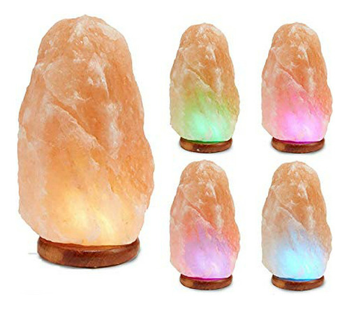 Lámpara Led Multicolor Cambiante De Sal Pura Del Himalaya De