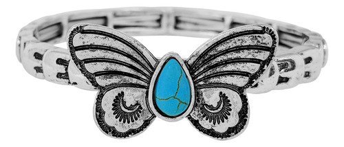 Rosemarie & Jubalee Brazalete Elástico De Mariposa Con Piedr