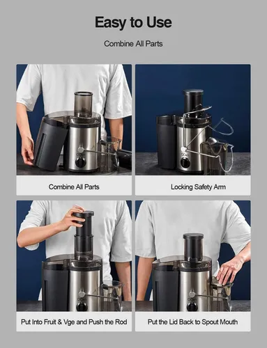 Exprimidor Potente, Extractor De Zumos Con Boca Grande