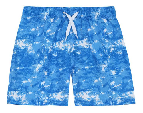 Traje De Baño Short Niño H2o Wear Celeste Estampado