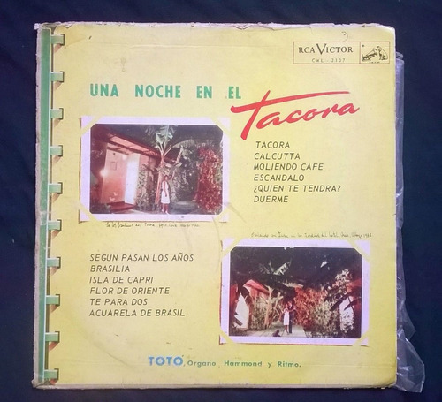 Vinilo Toto Organo Y Orquesta - Una Noche En El Tacona