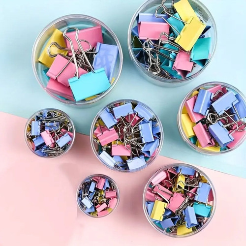 12un Prendedores De Papel Grampo Clips Coloridos Kit 51mm Cor Coloridos - 51mm 12un