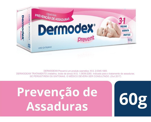 Creme Preventivo de Assaduras Dermodex Prevent Caixa 60g