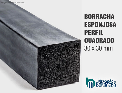 Borracha Perfil Esponjoso Vedação 30x30mm - Macia - 5 Metros