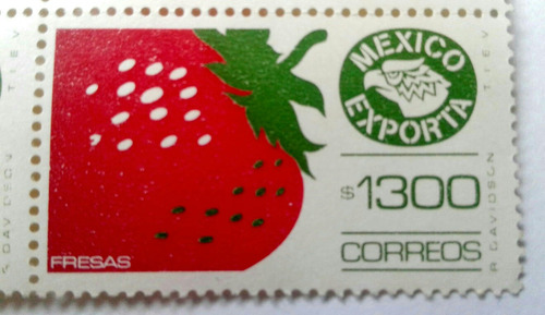 Imagen 1 de 2 de Timbres Postales México Exporta Fresas