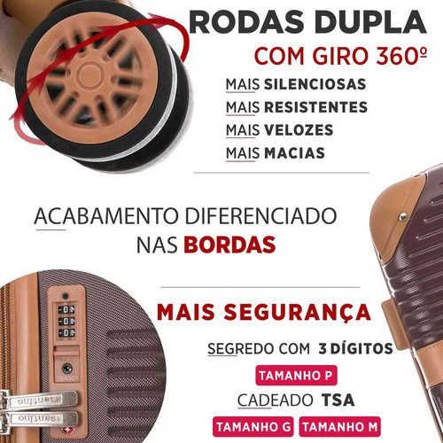 Mala Viagem Pequena Com Rodinhas 360 Abs 10kg Krabi