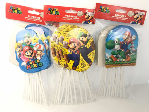36 Toppers Mario Bros Lui Nintendo Decora Centro Mesa Pastel
