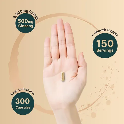 Naturebell Ginkgo Biloba 6000mg +panax Ginseng 500mg 300caps