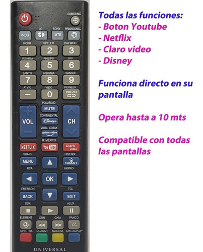 Control Remoto Panasonic Smart Tv Lcd Led P/ Pantalla