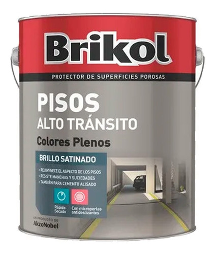 Pintura Para Pisos Alto Transito Brikol 1lt. Satinado.