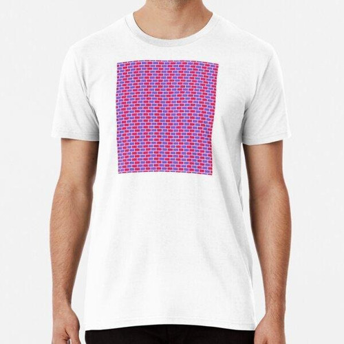 Remera Red And Blue Brick Like Design With White Fillings Al