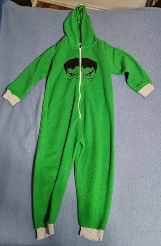 Pijama Invierno Canguro Con Capucha Talle 12, Hulk De Polar