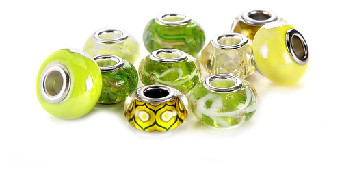 Mix Silver Plate Yellow Theme Murano Lampwork Cristal