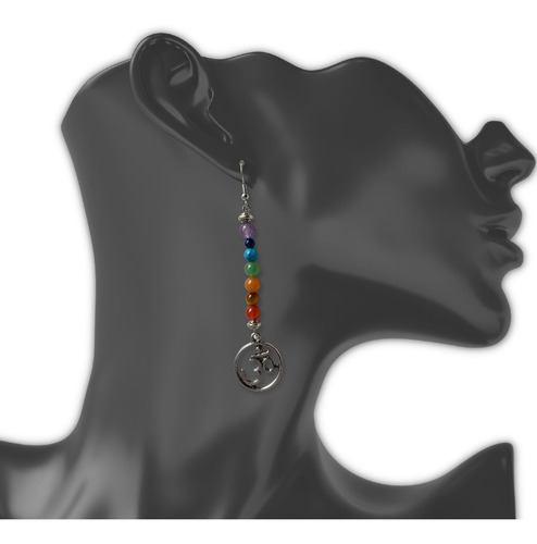 Imagen 3 de 4 de Pendientes 7 Chakras Con Cristales Naturales