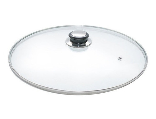 Tapa Vidrio Borde Ac. Inox Para Ollas Sartenes - 24 Cm