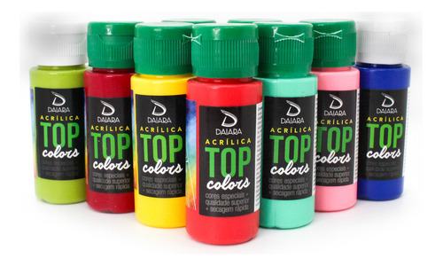 Kit 10x Tintas Top Colors 60 Ml Daiara Escolha As Cores Cor Sortido