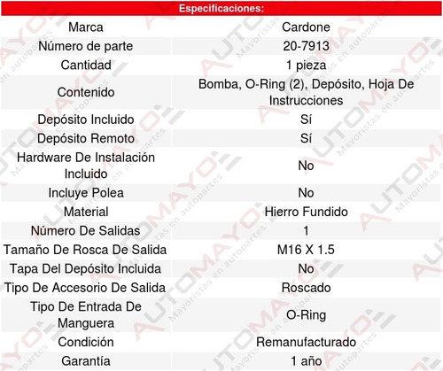 1 Bomba Direccion Hidraulica Buick Skylark L4 2.5l 81-85 (Reacondicionado)