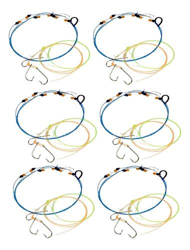 Combo 25 Lineas De Fondo Pejerrey 3 Anzuelos Rotor Plastico