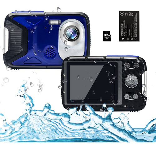 Camara Impermeable 21 Mp 1080p Digital Subacuatica Flash Lcd