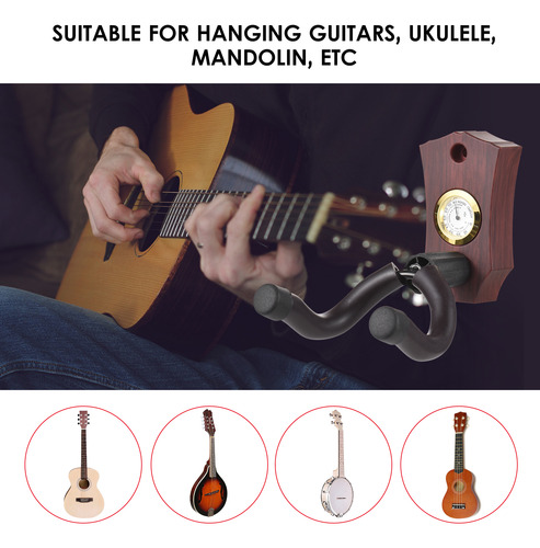 Soporte De Pared Para Guitarra Y Higrómetro 2 En 1 Para Inst