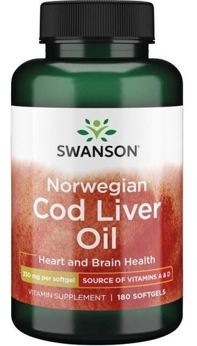 Swanson I Norwegian Cod Liver Oil I 350mg I 180softgels