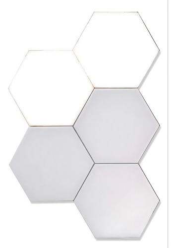 Kit Com 6 Luminarias Quantica Hexagonal Led Rgb Colorida
