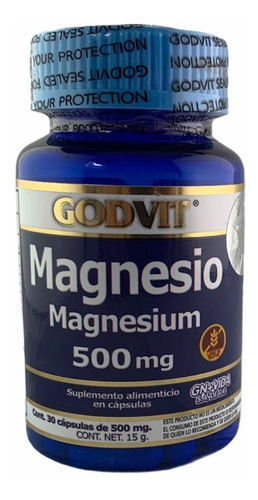 Cápsulas Magnesio 30 Capsulas De 500 Mg Godvit Sabor Sin Sabor