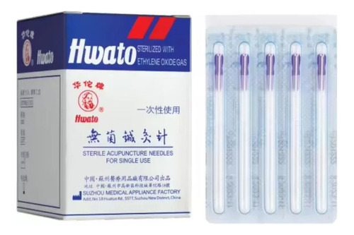 Agujas De Acupuntura Hwato 0.25x75mm C/tubo Guía 100pzs
