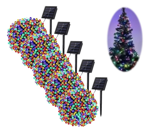 X5  Luces Navideñas Luces De Arbolito Solares Navidad 10mts