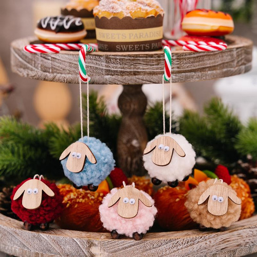 3 Colgante De Cordero Navideño, Decoración Para De