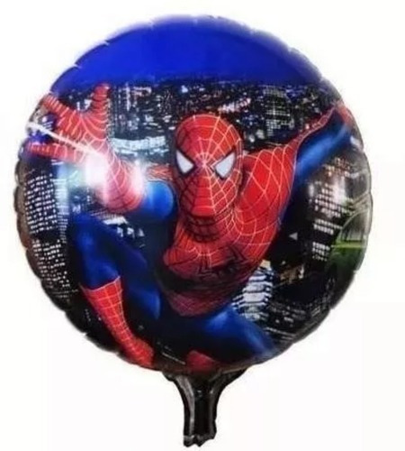 10 Globos Metalizados Hombre Araña Azu 45 Diametro S/soporte