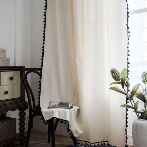 Cortinas De Estilo Bohemio, De Lino Y De Arpillera Para Dorm