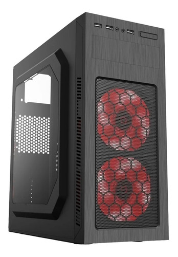 Gabinete Magnum Tech Mt-435r Fan 120 Led Rojo X 2 Usb 2.0 E