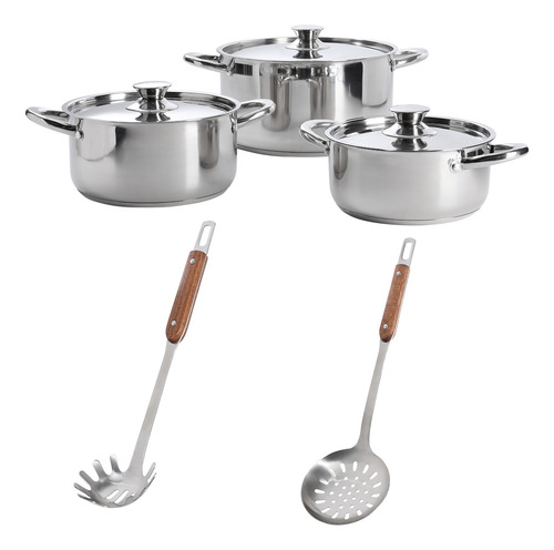 Set Bateria De Cocina 8 Piezas Acero Inoxidable Coc16